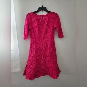 Hot pink lace dress